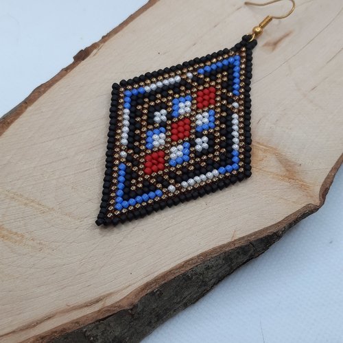 Boucles d'oreilles perles tissées