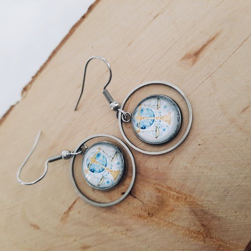 Boucles d'oreilles astrologie balance