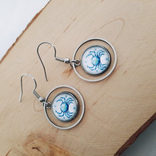 Boucles d'oreilles astrologie cancer
