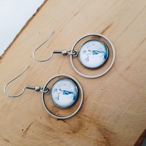 Boucles d'oreilles astrologie verseau