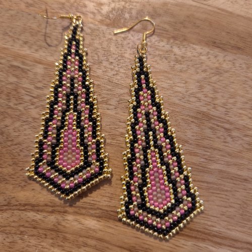 Boucles d'oreilles tissées perles