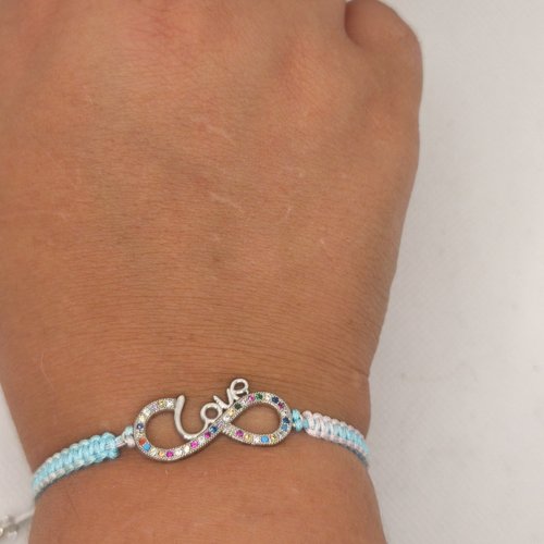 Bracelet macramé coeur infini
