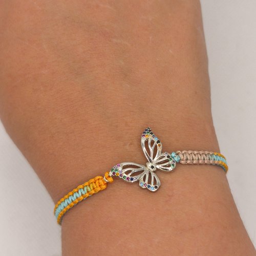 Bracelet macramé papillon