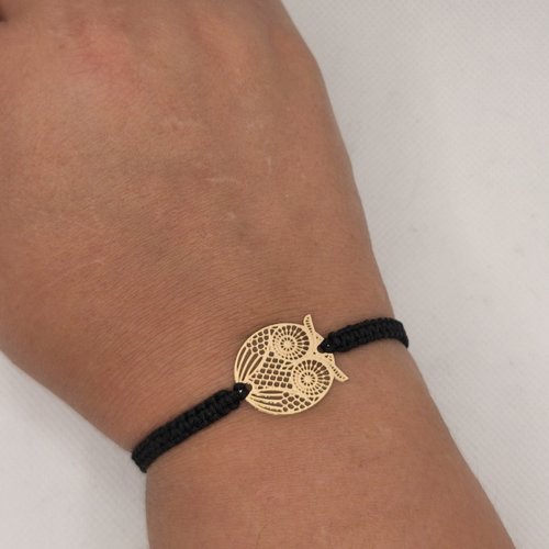 Bracelet macramé chouette
