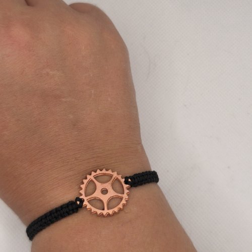 Bracelet macramé rouage