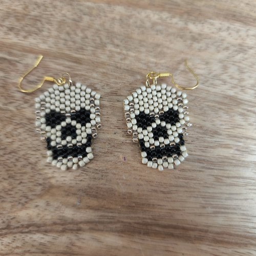 Boucles d'oreilles tissées perles halloween