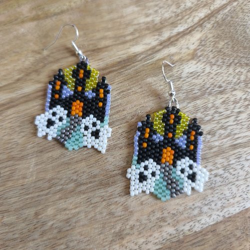 Boucles d'oreilles tissées perles