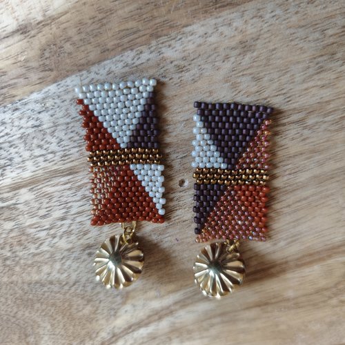 Boucles d'oreilles tissées perles
