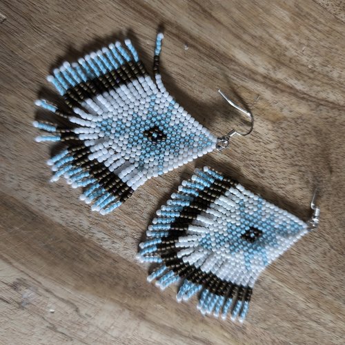 Boucles d'oreilles tissées perles