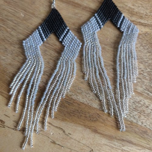 Boucles d'oreilles tissées perles
