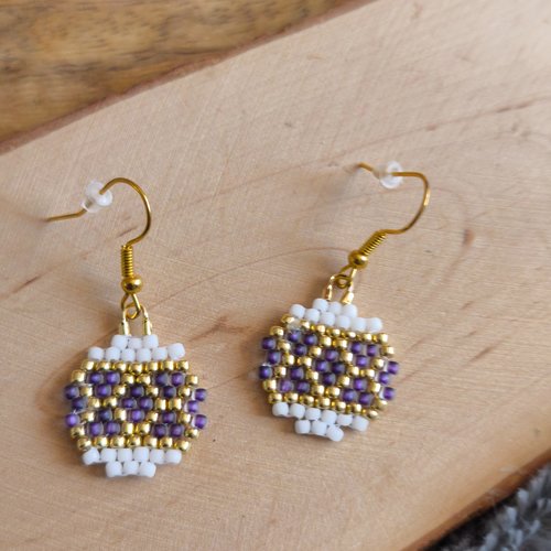 Boucles d'oreilles tissées perles boules de noël