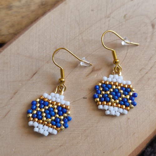 Boucles d'oreilles tissées perles boules de noël