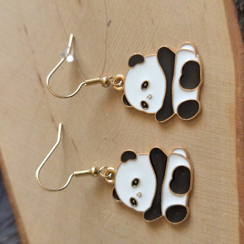 Boucles d'oreilles panda