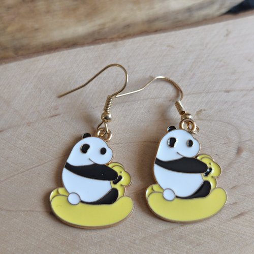 Boucles d'oreilles panda