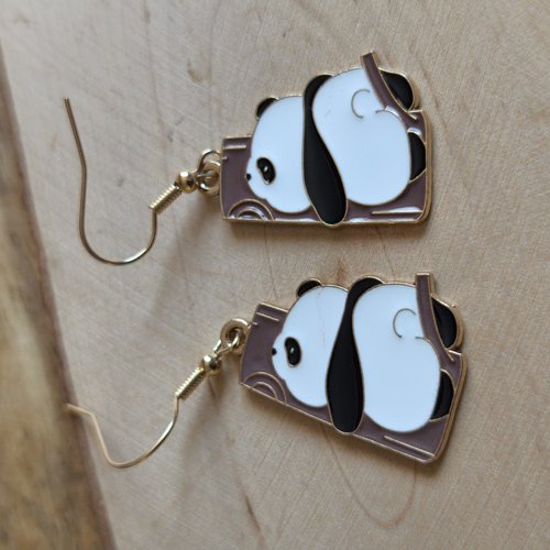 Boucles d'oreilles panda