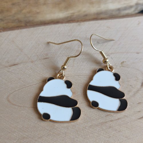 Boucles d'oreilles panda