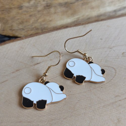 Boucles d'oreilles panda