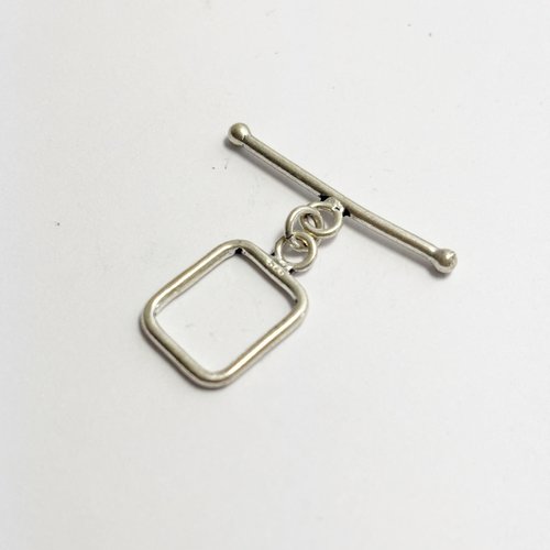 Fermoir toggle rectangulaire en argent 925 poinçonné