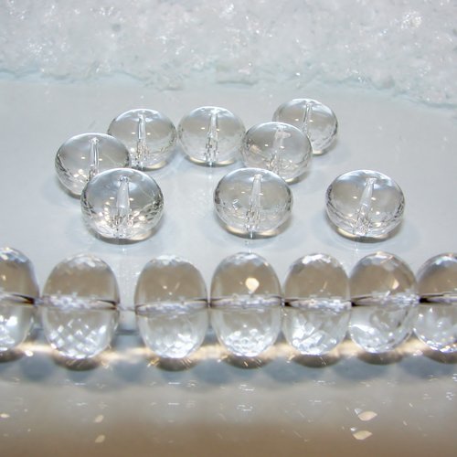 Cristal de roche  bouton 14mmf