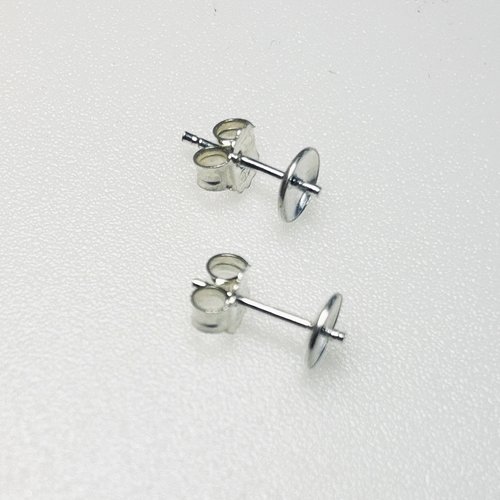 Clous d’oreilles coupelle 6mm avec tige.