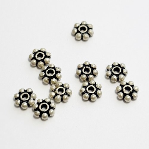 Lot de 10 intercalaires fleurs 7 points - 5 mm.