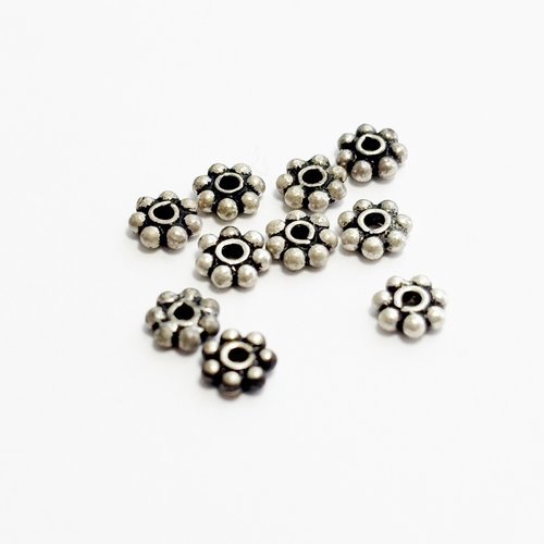 Lot de 10 intercalaires fleurs plates – 7 points – 4,1 mm