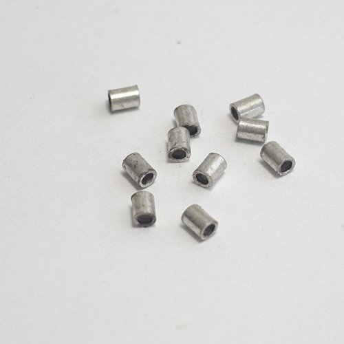 Tubes à écraser en argent 925 – 2 mm – lot de 10