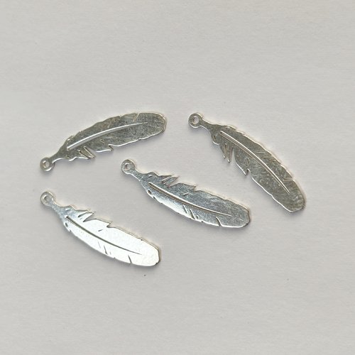 Breloque pampille plume argent 925 – 22 mm