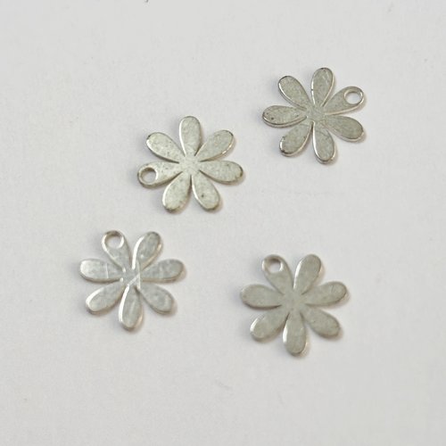 Pampille fleur 7 mm argent 925