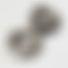 Paire de perles rondes en nacre brune naturelle – 25 mm