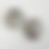 Lot de 2 perles donuts en nacre brune 25 mm – forme vague naturelle