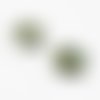 Lot de 2 perles fleurs en jaspe crocodile – 15 mm