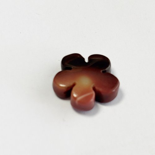 Perle fleur en jaspe mokaïte – 15 mm