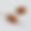 Lot de 2 perles cylindriques en aventurine orange – 15 x 8 mm