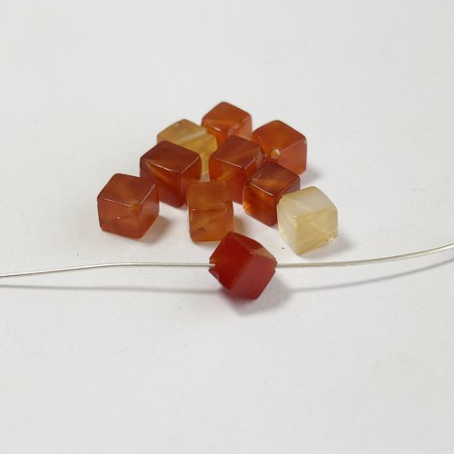Larmes d’agate – lot de 10 perles en agate naturelle, 8,5 x 7 mm, percées sur la hauteur