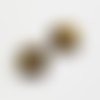 2 perles en œil de tigre naturel – disques 15 mm – trou transversal – reflets lumineux y- lot 2