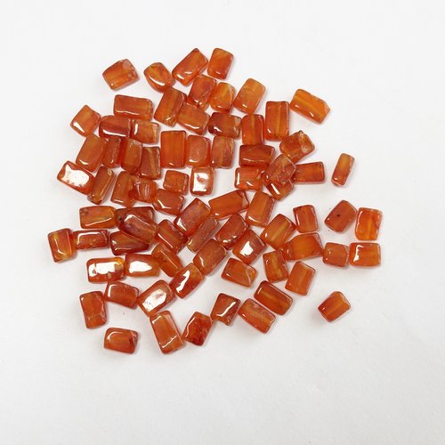 Lot de 70 perles rectangulaires irrégulières en cornaline naturelle 6 mm – pierre orange