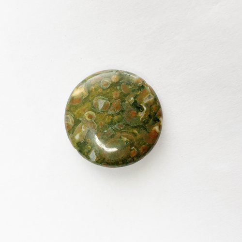 Perle plate en jaspe océan 25 mm – trou transversal 0,7 mm – pierre naturelle n°3