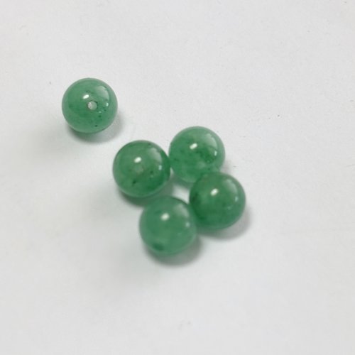 Lot de 5 perles en aventurine verte naturelle – 6 mm