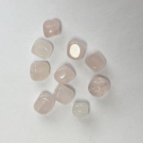Lot de 10 perles en quartz rose naturelles roulées 7 mm