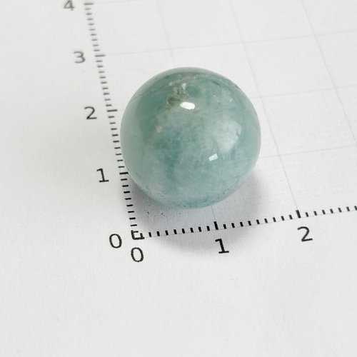 Perle en aigue-marine laiteuse 16 mm – pièce unique