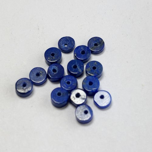Lot de 15 perles tranches en lapis lazuli naturel – 3 mm - lot 2