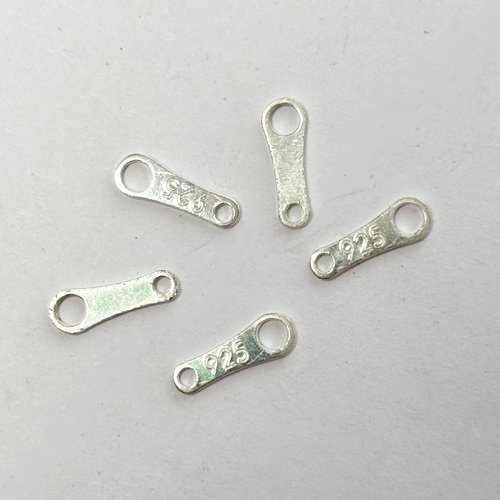 Lot de 5 attaches de fermoir en argent 925 poinçonné – petites plaques italiennes 7,8 mm pour créations de bijoux