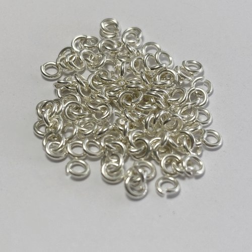 5 gr d'anneaux d'argent 0,75 mm  ø ext. 3,6 mm – argent 925 – lot 5 g (≈ 110 pcs)