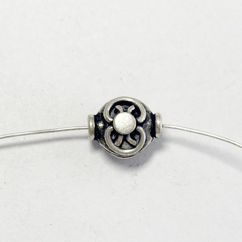 Perle en argent 925 rosace ovale ajourée 10 mm