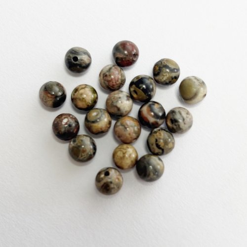 Perles en jaspe léopard 4 mm (n°1)
