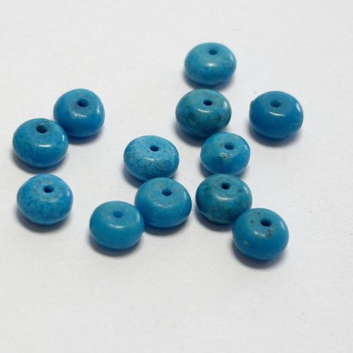 12 perles en turquoise naturelle aaa – bleu intense
