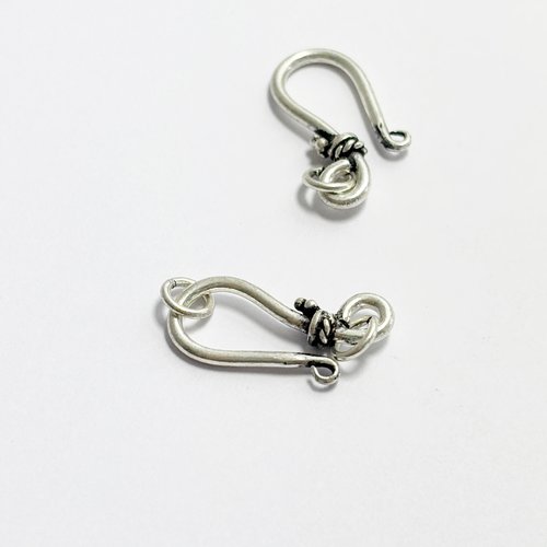 Lot de 2 fermoirs crochet en s en argent 925 – 18 mm
