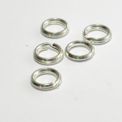 Lot de 5 anneaux doubles en argent 925 - 5 mm - apprêts solides pour créations de bijoux