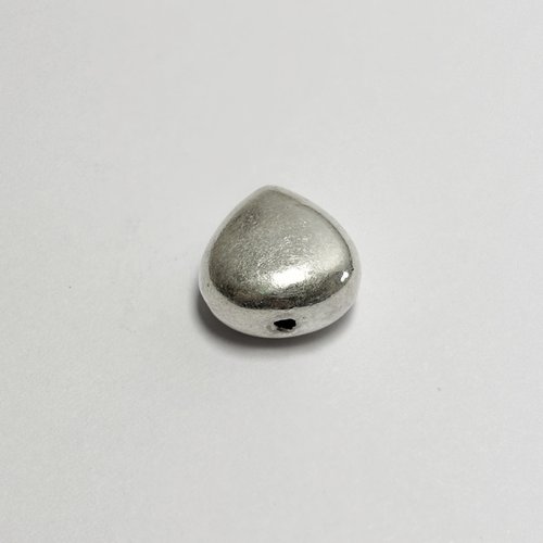 Perle en argent 925 en forme de larme 12 mm - trou transversal 1,2 mm - vendue à l’unité